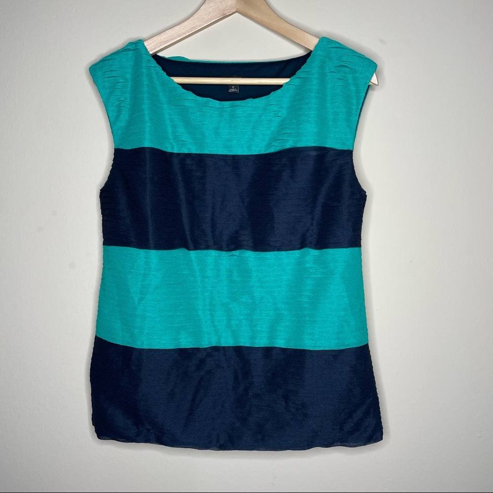 Ann Taylor | Pleated Striped Blouse
